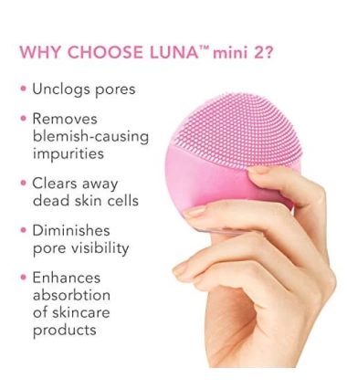 Limpieza Facial Exfoliación Con Ultrasonido Luna Mini 2 De Foreo Rosado