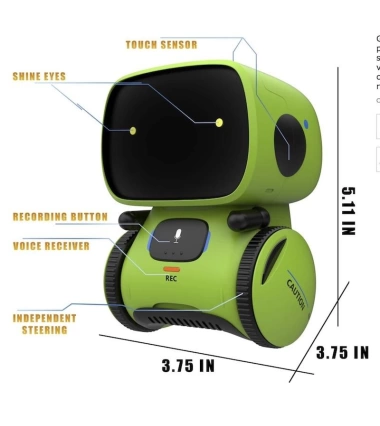 Robot Musical Inteligente Con Sensor Para Niños En Ingles Verde