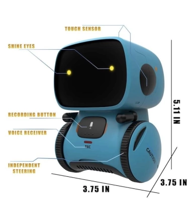 Robot Musical Inteligente Con Sensor Para Niños En Ingles Azul