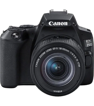 Canon Eos 250D Cámara Réflex Profesional 24Mp 4K + Lente 18-55 Mm