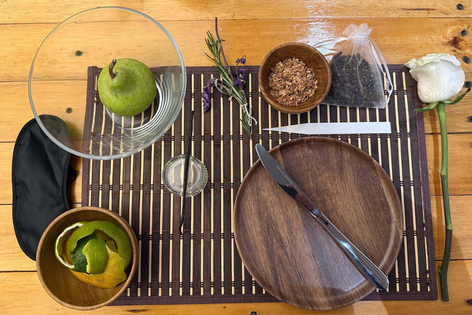 ingredientes para la experiencia olfativa