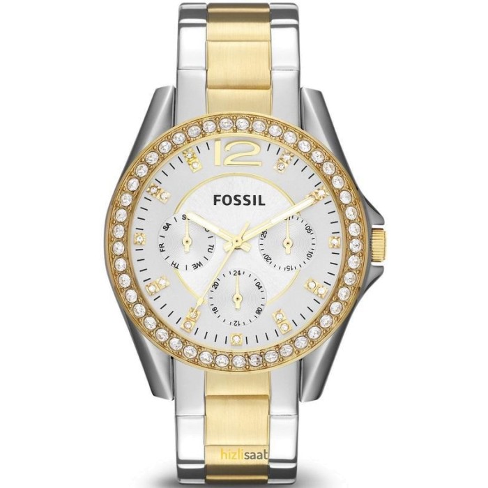 Reloj Fossil De Pulso Para Dama Riley Es3204 Resistente Brillantes